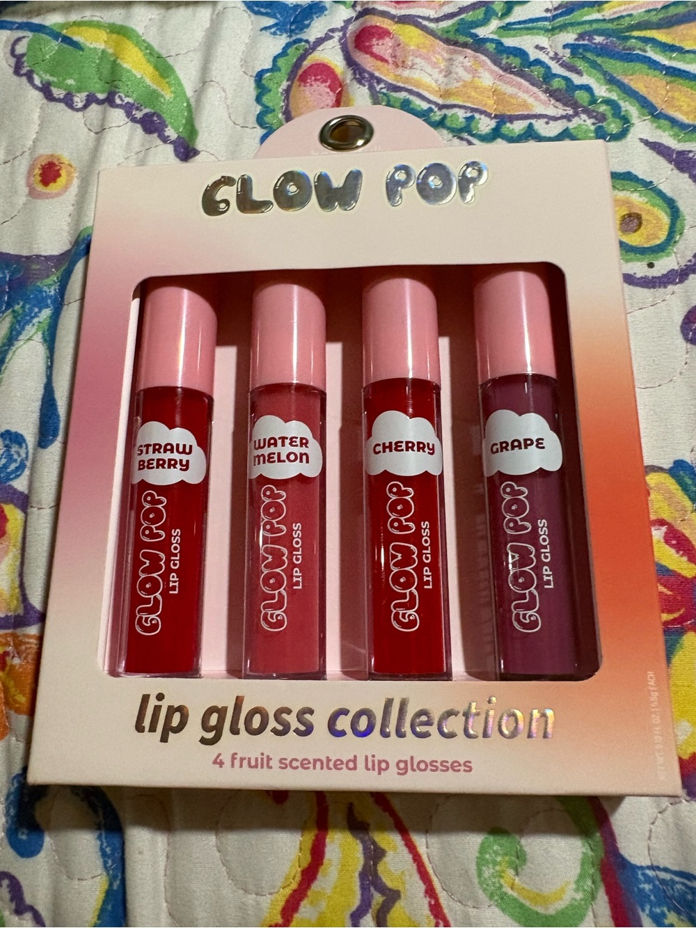 4-Pack Fruit Scented Lip Gloss Set - Pink/Red/Purple Shades